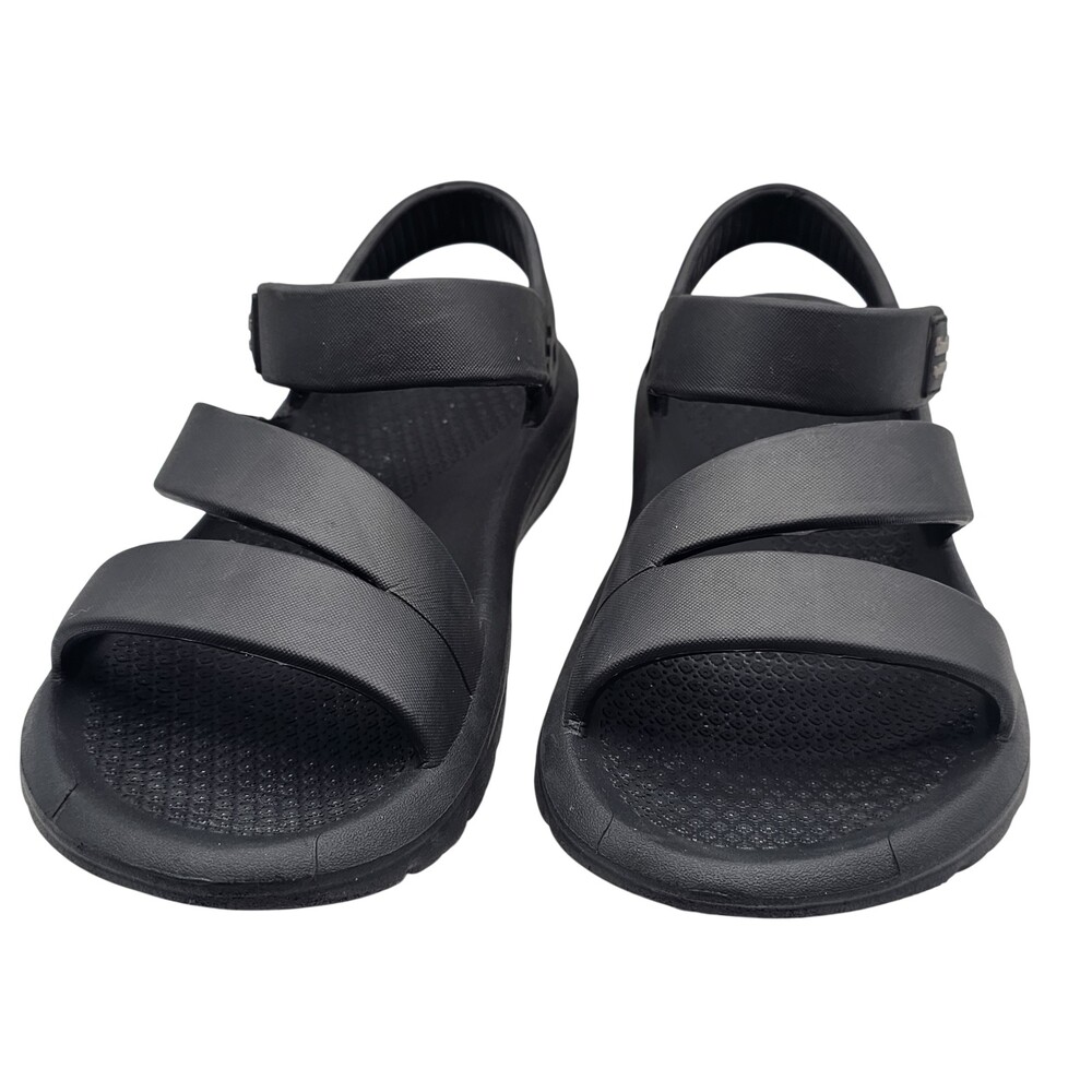 Muk Luks Surf Board Sandals XL 11-12 Slingback Sporty Essentials Black